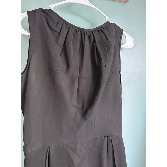 Vintage 1950s Little Black Dress Silk Sleeveless VTG Sizing - Picture 2 of 6